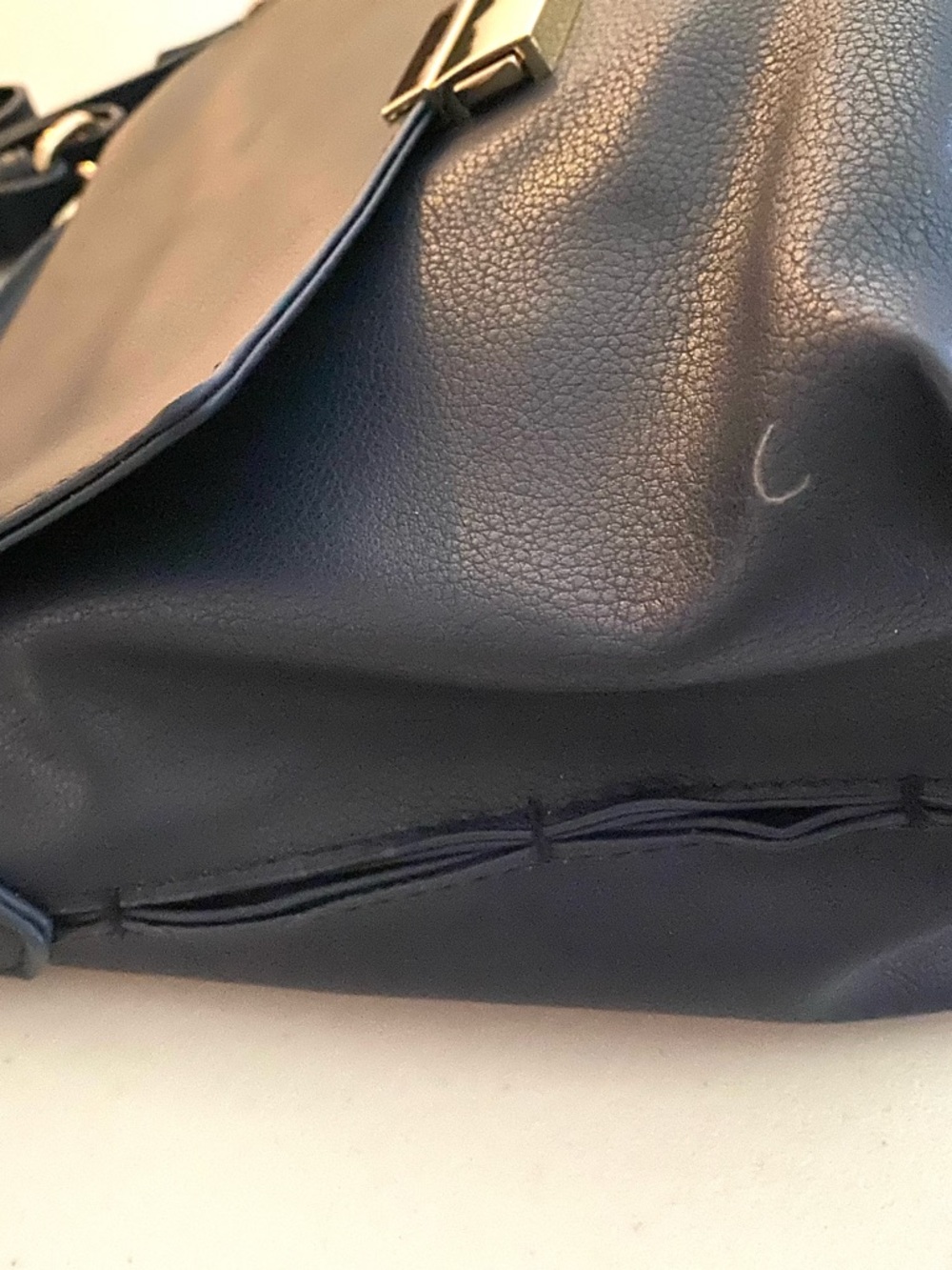 NWT Zara Dark  Blue  Structured Top-Handle Crossbody Satchel - Picture 7 of 8